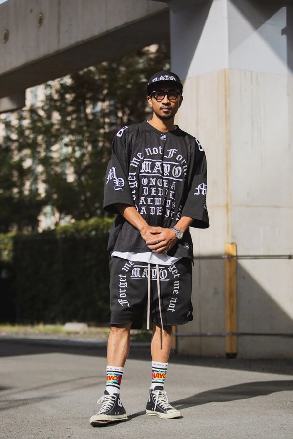 画像8: MAYO メイヨー MAYO MESSAGE EMBROIDERY GAME SHORTS{-BFS} (8)