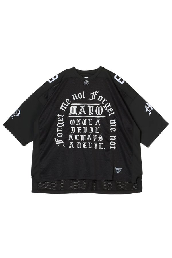 画像1: MAYO メイヨー MAYO MESSAGE EMBROIDERY GAME SHORT SLEEVE SHIRT{-BFS} (1)