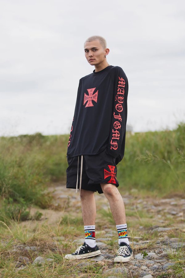 画像4: MAYO メイヨー IRON CROSS FIRE RASH GUARD（ラッシュガード）{-BFS} (4)