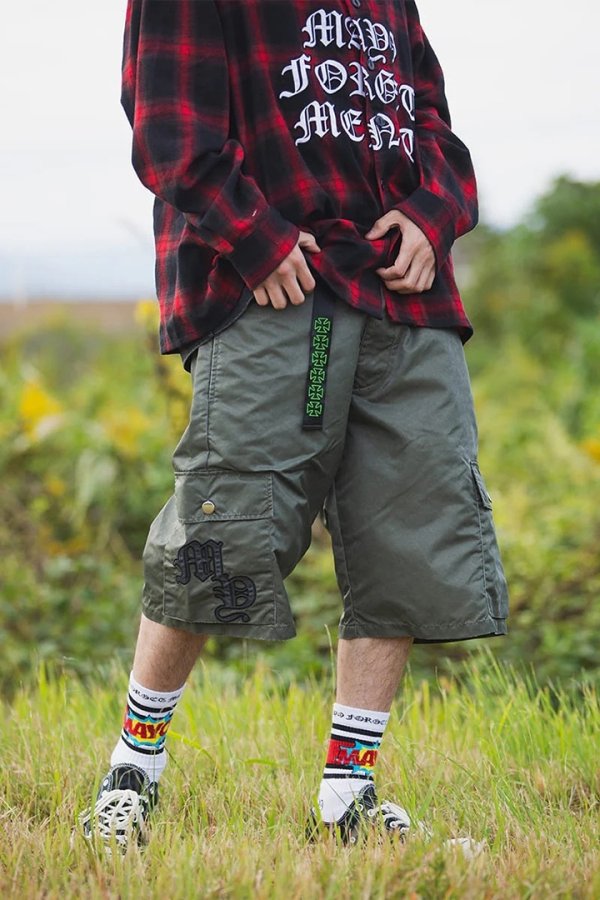 画像4: MAYO メイヨー MY LOGO EMBROIDERY FADE NYLON CARGO SHORTS{-BFS} (4)