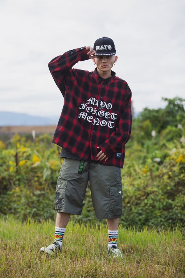 画像7: MAYO メイヨー MY LOGO EMBROIDERY FADE NYLON CARGO SHORTS{-BFS} (7)