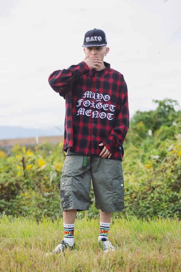 画像11: MAYO メイヨー MY LOGO EMBROIDERY FADE NYLON CARGO SHORTS{-BFS} (11)