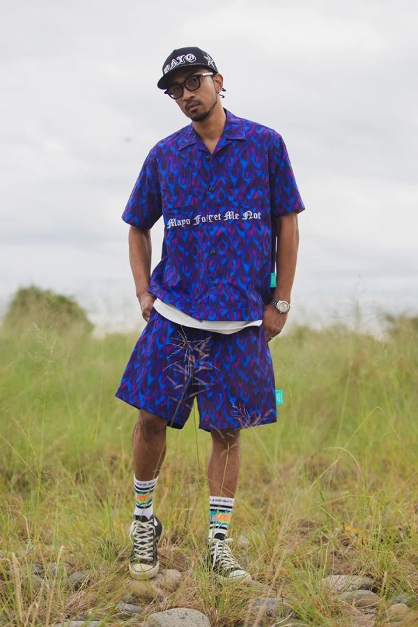 画像3: MAYO メイヨー ALL-OVER PATTERN EMBROIDERY 2WAY NYLON SHORTS{-BFS} (3)