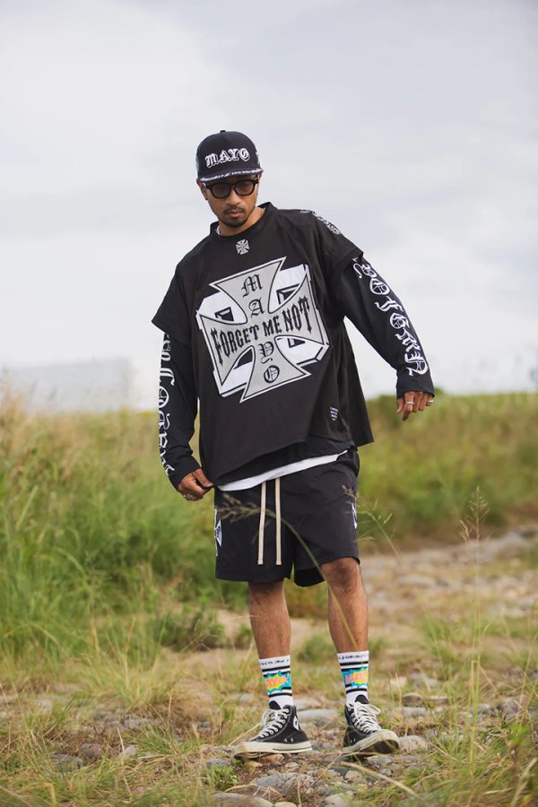 画像7: MAYO メイヨー IRON CROSS EMBROIDERY 2WAY NYLON SHORTS{-BFS} (7)