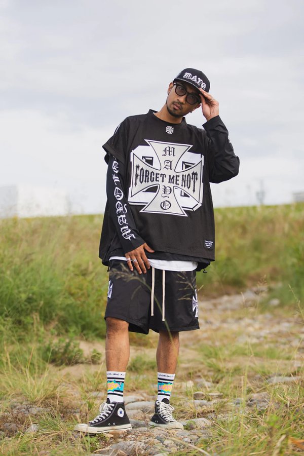 画像8: MAYO メイヨー IRON CROSS EMBROIDERY 2WAY NYLON SHORTS{-BFS} (8)