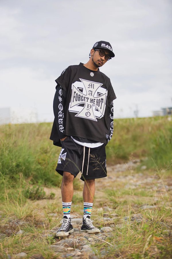 画像9: MAYO メイヨー IRON CROSS EMBROIDERY 2WAY NYLON SHORTS{-BFS} (9)