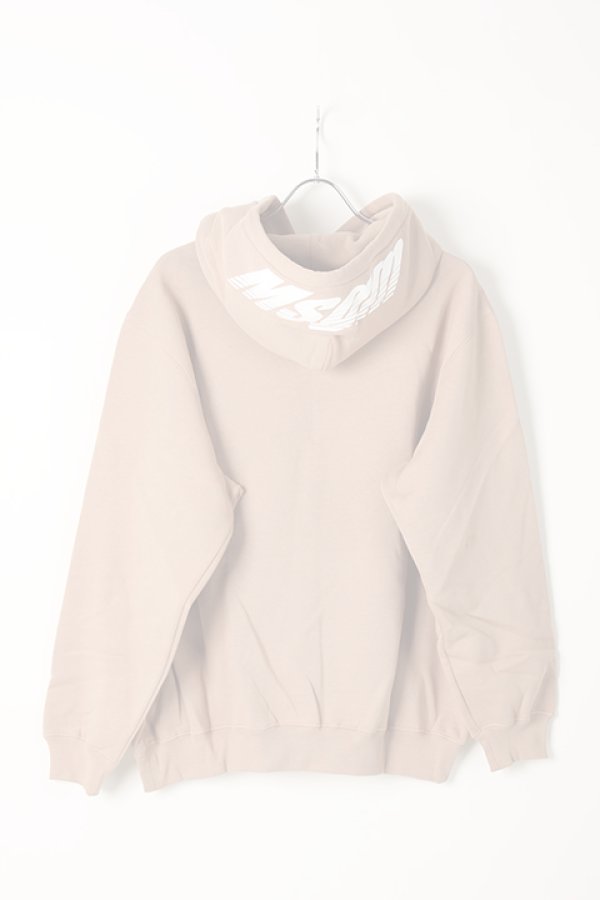 画像2:  {SOLD} MSGM エムエスジーエム sweat shirt with logo print at hood{2740MM76195799-23-AIA} (2)