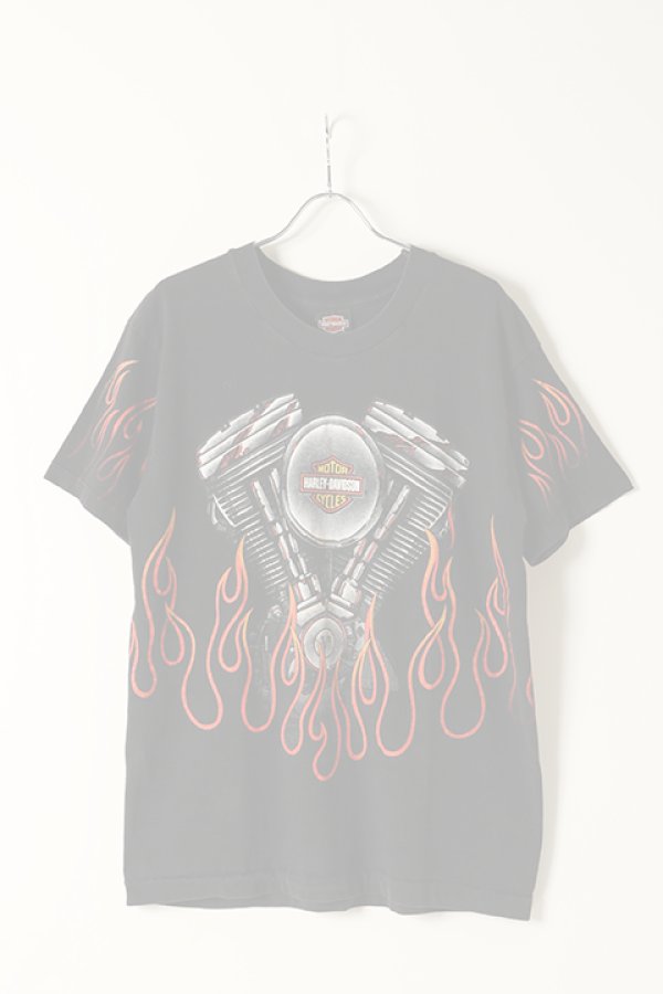 画像1:  {SOLD} Vintage HARLEY DAVIDSON TEXAS BEDFORD FIRE PATTERN TEE{-BAA} (1)