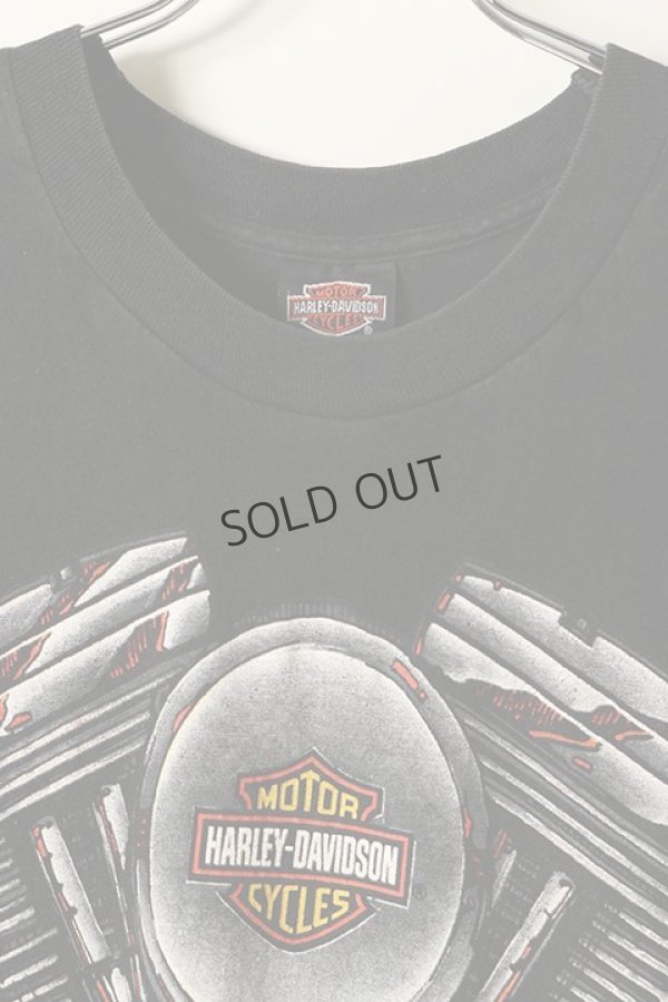 画像2: {SOLD}Vintage HARLEY DAVIDSON TEXAS BEDFORD FIRE PATTERN TEE{-BAA} (2)