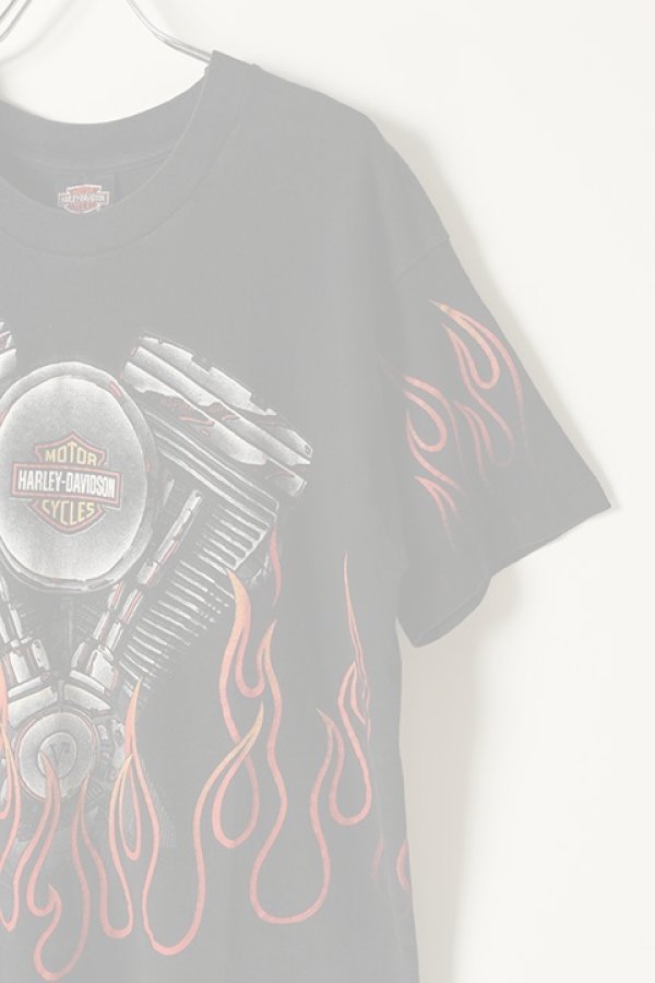 画像3:  {SOLD} Vintage HARLEY DAVIDSON TEXAS BEDFORD FIRE PATTERN TEE{-BAA} (3)