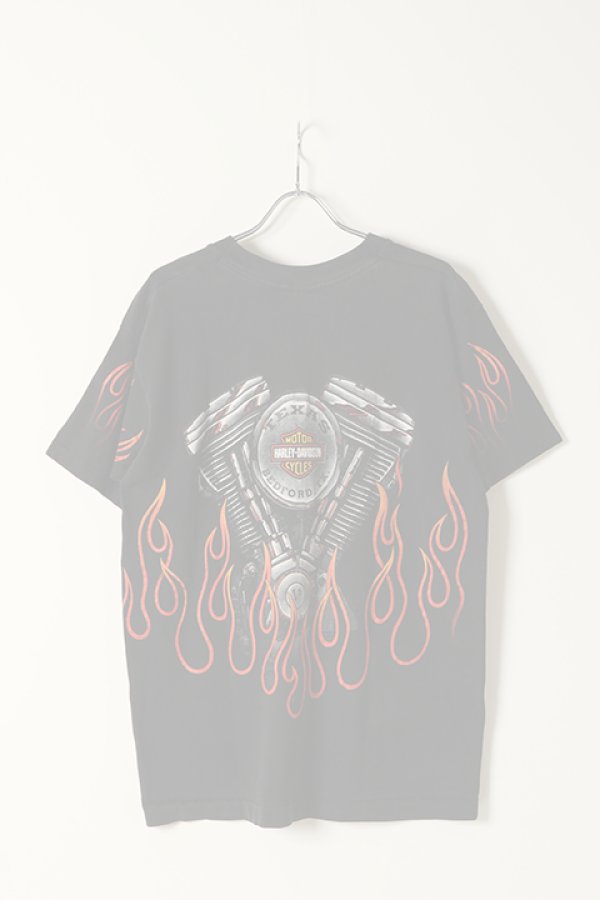 画像4:  {SOLD} Vintage HARLEY DAVIDSON TEXAS BEDFORD FIRE PATTERN TEE{-BAA} (4)