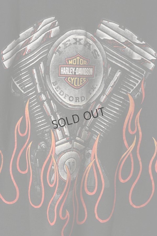 画像5: {SOLD}Vintage HARLEY DAVIDSON TEXAS BEDFORD FIRE PATTERN TEE{-BAA} (5)