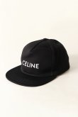 画像1: {SOLD}CELINE セリーヌ Logo-Print Cotton-Twill Baseball Cap{126N 2AUU1 01BC-BAS} (1)