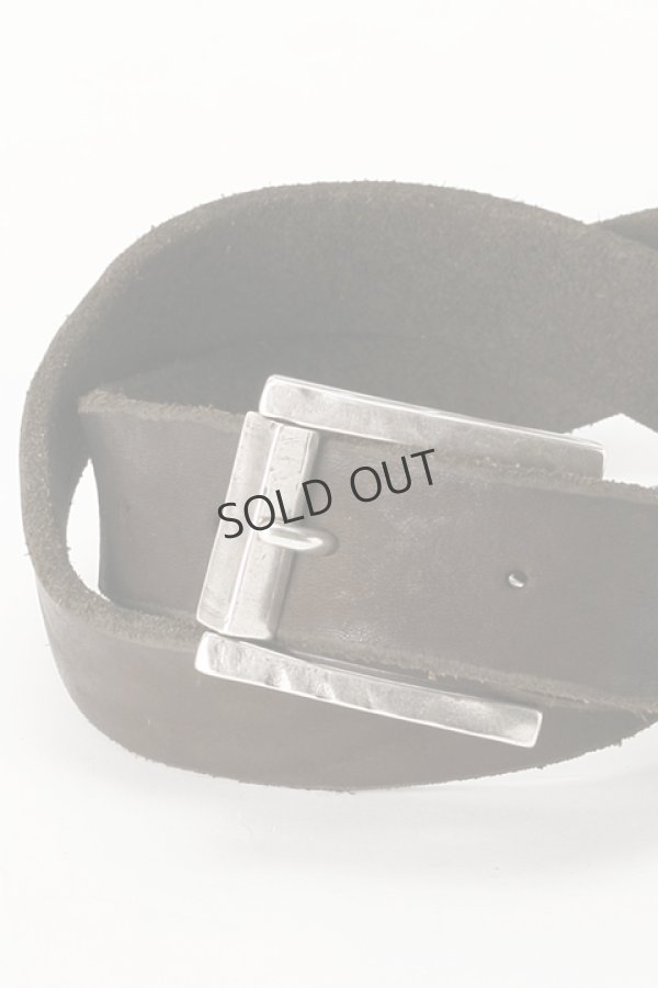 画像2: {SOLD}ISAMU KATAYAMA BACKLASH イサムカタヤマバックラッシュ Shoulder Colollng Product ジャパンショルダー製品染め 35mmベルト{-AHA} (2)