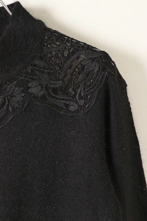 画像4: 【 40%OFF セール30,800円→18,480円】 グレースコンチネンタル|GRACE CONTINENTAL ダイアグラム DIAGRAM レース刺繍ラグランニットトップ{0320443088-27BLK-BJA} (4)