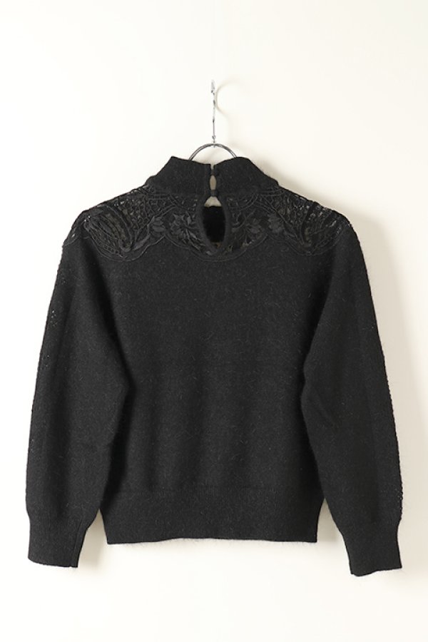 画像5: 【 40%OFF セール30,800円→18,480円】 グレースコンチネンタル|GRACE CONTINENTAL ダイアグラム DIAGRAM レース刺繍ラグランニットトップ{0320443088-27BLK-BJA} (5)
