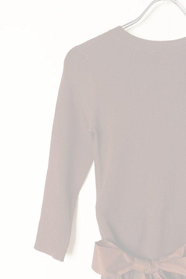 画像3:   グレースコンチネンタル｜GRACE CONTINENTAL ダイアグラム DIAGRAM バックパールニットワンピース {0322339117-21BRW-BBA} (3)