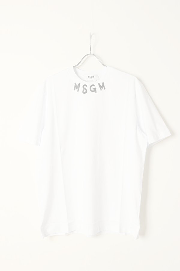 画像1:  {SOLD} MSGM エムエスジーエム ブラッシュストローク ロゴTシャツ{-BCS} (1)