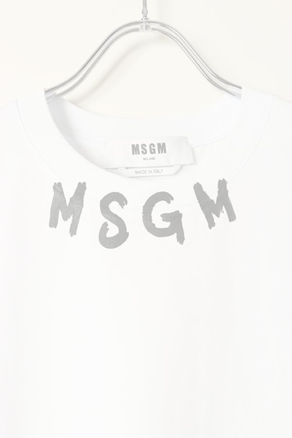 画像2:  {SOLD} MSGM エムエスジーエム ブラッシュストローク ロゴTシャツ{-BCS} (2)