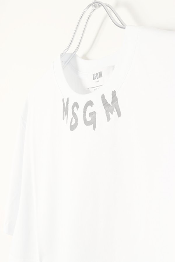 画像3:  {SOLD} MSGM エムエスジーエム ブラッシュストローク ロゴTシャツ{-BCS} (3)