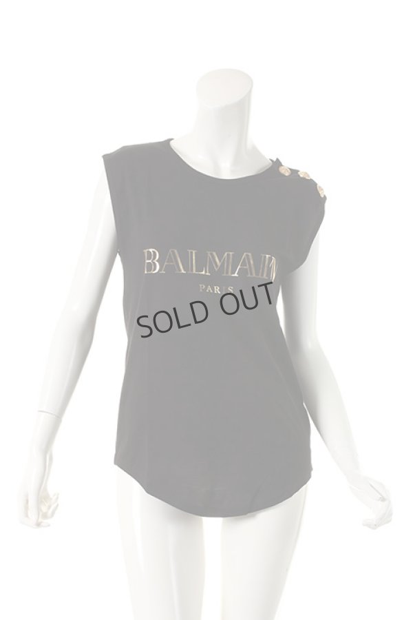 画像1: {SOLD}BALMAIN バルマン BFR C&S PRINTED LOGO TEE{518599326I-5100-AES} (1)