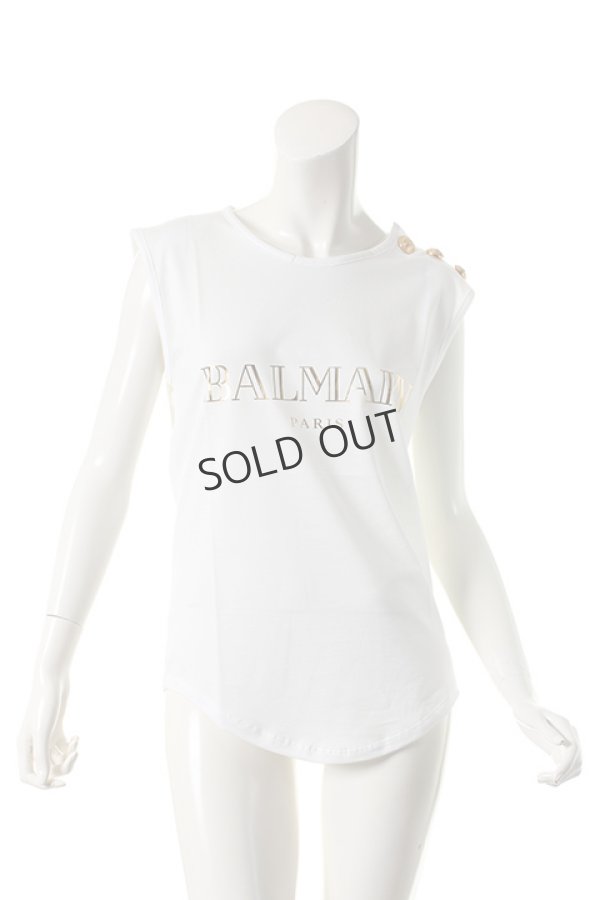 画像1: {SOLD}BALMAIN バルマン BFR C&S PRINTED LOGO TEE{518599326I-5200-AES} (1)