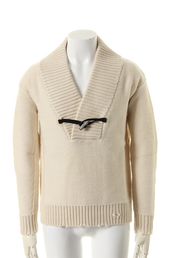 画像1: BARK バーク VIRGIN WOOL SHAWL COLLAR JUMPER{474-13730001-110-AEA} (1)