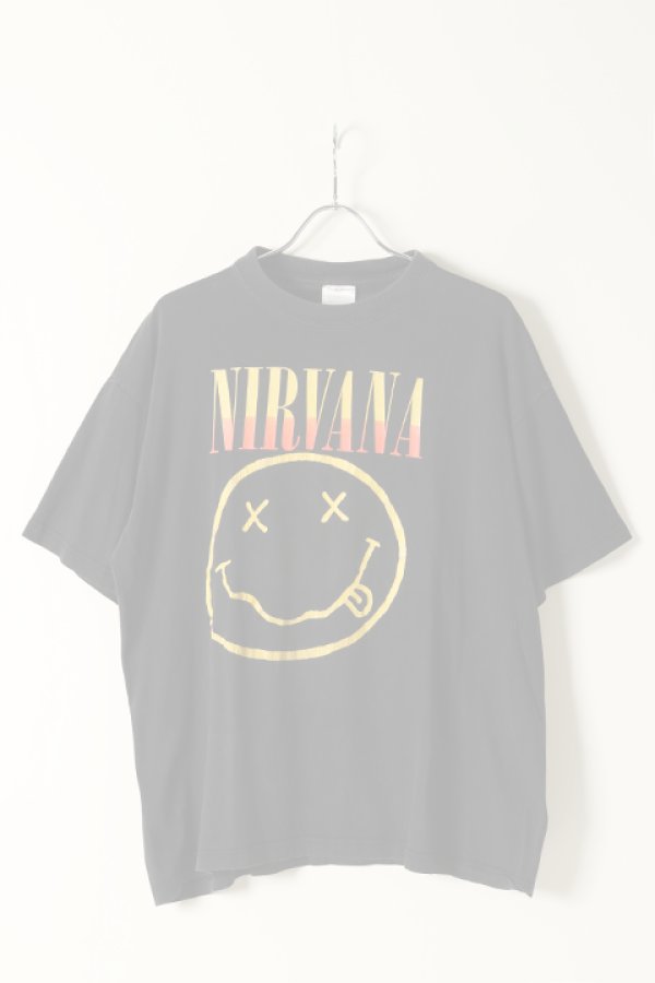 画像1:  {SOLD} Vintage NIRVANA EURO BOOTLEG SMILE TEE{-BAA} (1)