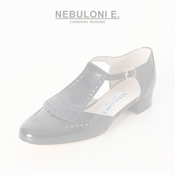 画像1:   NEBULONI E. ネブローニ ウイングチップ ストラップシューズ{5850/DIDO-JAZZ NERO-BJS} (1)