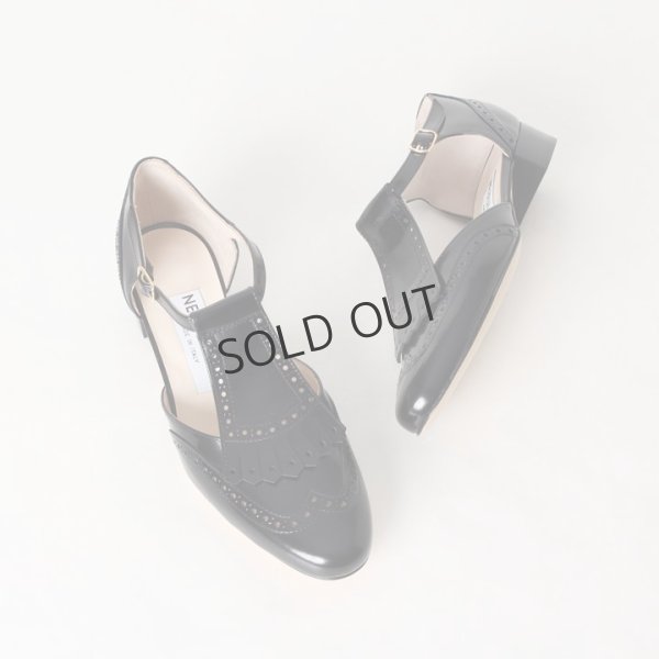 画像8: {SOLD}NEBULONI E. ネブローニ ウイングチップ ストラップシューズ{5850/DIDO-JAZZ NERO-BJS} (8)