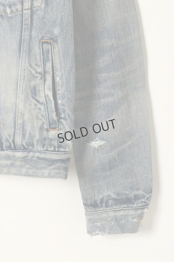 画像3: {SOLD}SAINT LAURENT PARIS サンローランパリ DESTROYED JACKET IN 70S BLUE TRASH DENIM{596908-YE957-4342-BJA} (3)