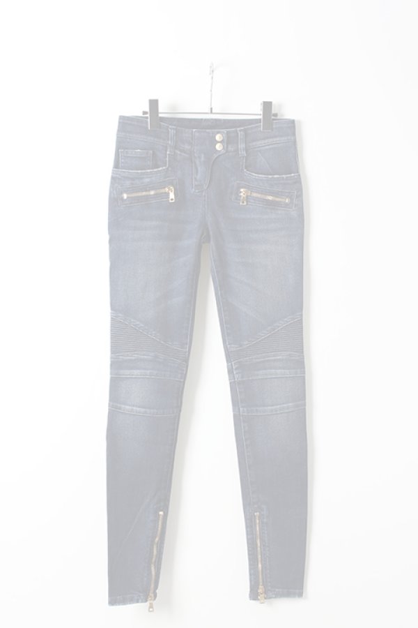 画像1:   BALMAIN バルマン BF1 DENIM BIKER BLUE{610556264N-3180-AHA} (1)