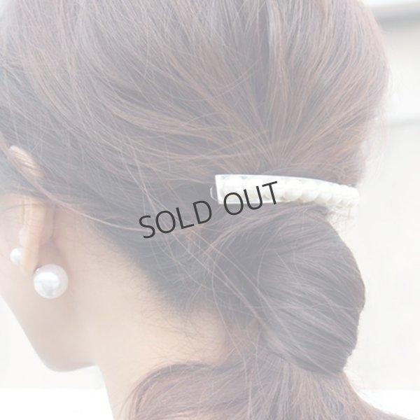 画像3: {SOLD}France Luxe フランス ラックス パール & メタル スモール バレッタ (シルバー){639709445579-BBS} (3)