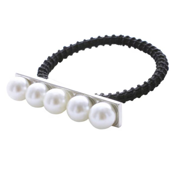 画像1: France Luxe フランス ラックス スキニー パール バー ポニー （クリーム/シルバー）{-BFS} (1)