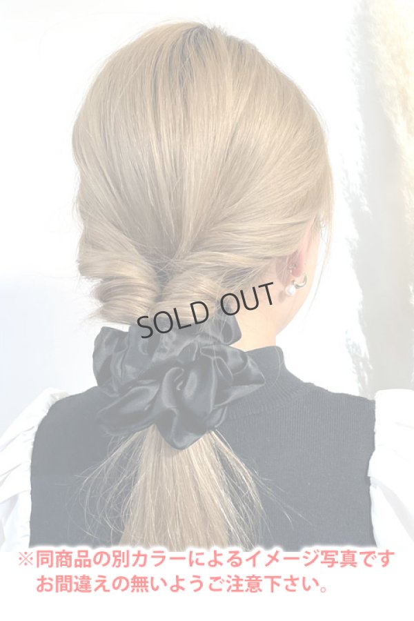 画像4: {SOLD}France Luxe フランス ラックス ラージ シュシュ（シルクシャルムーズ ネイビー）{639709520238-BAA} (4)