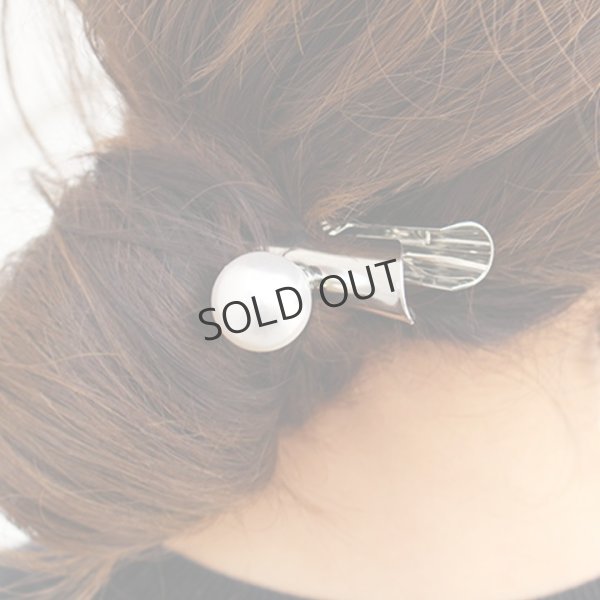 画像3: {SOLD}France Luxe フランス ラックス メイクオーバー ピンチ クリップ ウィズパール (クリーム／シルバー){639709604730-BBS} (3)