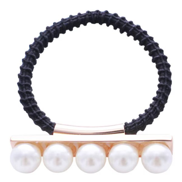 画像2: France Luxe フランス ラックス スキニー パール バー ポニー （クリーム/ゴールド）{-BFS} (2)