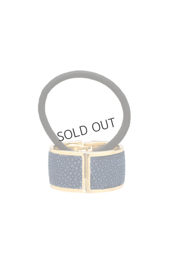 画像1: {SOLD}France Luxe フランス ラックス インレイ スティングレイ カフ ポニー (ネイビーアートデコ){639709610205-BBS} (1)
