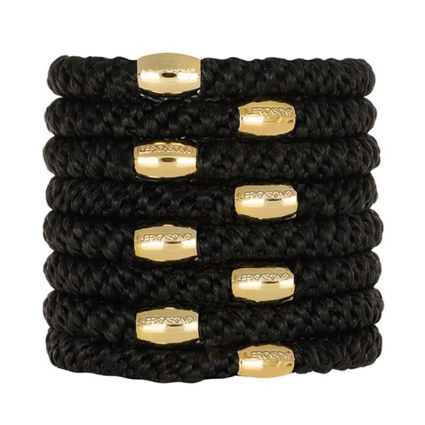 画像1: France Luxe フランス ラックス ポニーテール チューブ 8P（ブラック/ゴールド）{639709636199-BEA} (1)