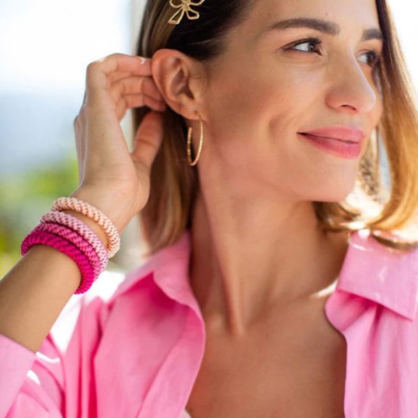 画像2: France Luxe フランス ラックス ポニーテール チューブ 15P（シンクピンク）{639709644316-BEA} (2)