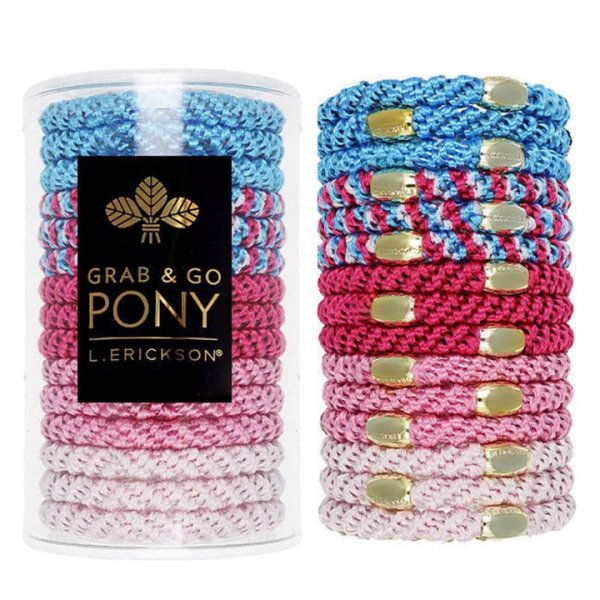 画像1: France Luxe フランス ラックス ポニーテール チューブ 15P（ブルーラズベリー/ゴールド）{639709691570-BEA} (1)