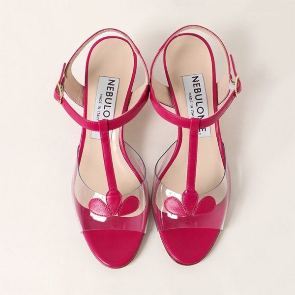 画像3: 【 30%OFF セール49,500円→34,650円】 NEBULONI E. ネブローニ PVC アンクルストラップサンダル{6438/551-PINK CAPRETTO631-BJS} (3)