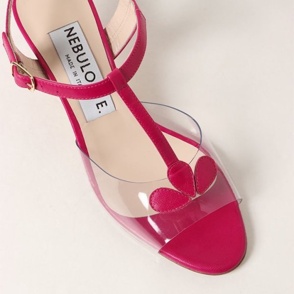 画像7: 【 30%OFF セール49,500円→34,650円】 NEBULONI E. ネブローニ PVC アンクルストラップサンダル{6438/551-PINK CAPRETTO631-BJS} (7)