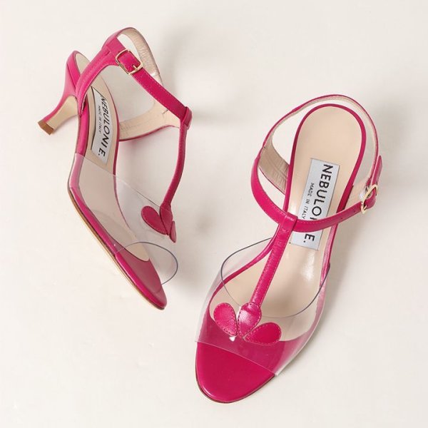 画像8: 【 30%OFF セール49,500円→34,650円】 NEBULONI E. ネブローニ PVC アンクルストラップサンダル{6438/551-PINK CAPRETTO631-BJS} (8)