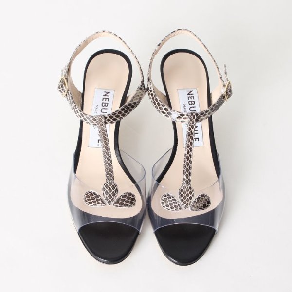 画像3: 【 30%OFF セール59,400円→41,580円】 NEBULONI E. ネブローニ PVC アンクルストラップサンダル{6438R/551-BLACK PVC/BISSA2182-BJS} (3)