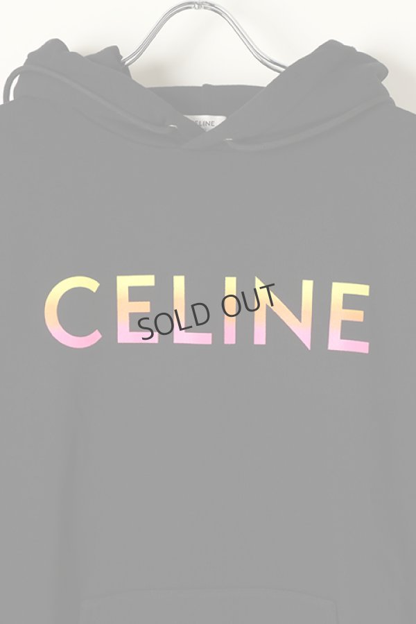 画像3: {SOLD}CELINE セリーヌ グラデーションCELINEプリント ルーズフーディ{2Y753670Q.38NO-BBS} (3)