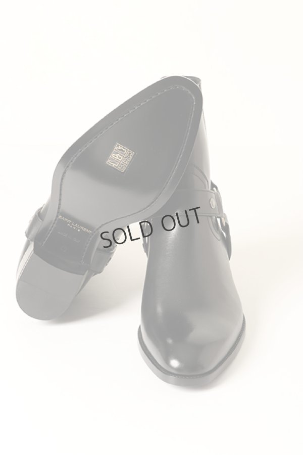 画像5: SAINT LAURENT PARIS サンローランパリ クラシック ワイアット ハーネスブーツ（ブラック／レザー）{-BBA} (5)