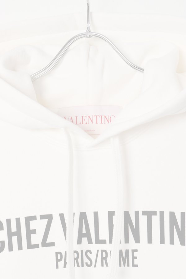 画像2:   Valentino ヴァレンティノ シェ ヴァレンティノプリント コットン フード付きスウェットシャツ {-BDA}  :6B3MF24D960-A03-M  (2)
