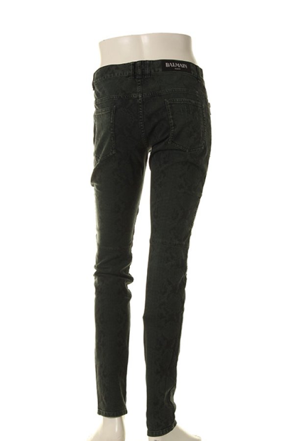 画像2: 【 30%OFF セール138,600円→97,020円】 BALMAIN バルマン BHR DENIM BIKER PYTHON SLIM{72.9529.T127-140-AGA} (2)