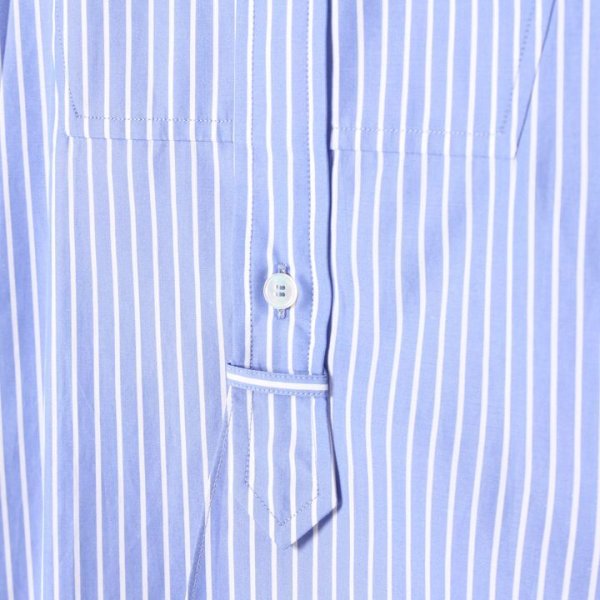 画像5: 【 40%OFF セール66,000円→39,600円】 BLAMINK ブラミンク ストライプバンドカラーシャツ{7911-230-0092-BLU-BJS} (5)
